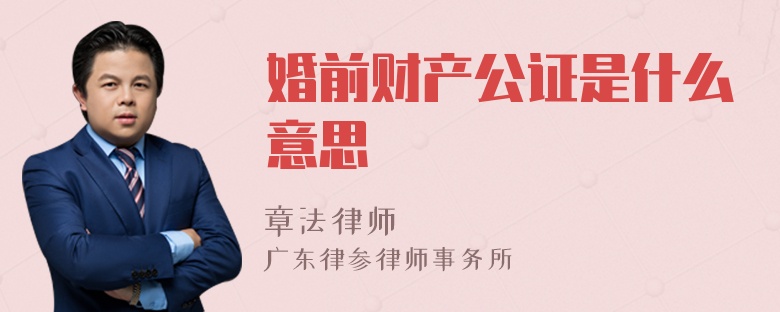 婚前财产公证是什么意思