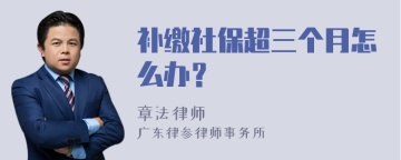 补缴社保超三个月怎么办？