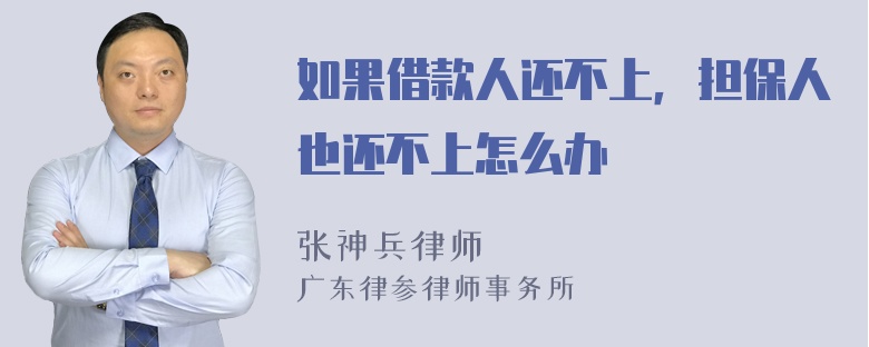 如果借款人还不上，担保人也还不上怎么办