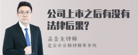 公司上市之后有没有法律后果?