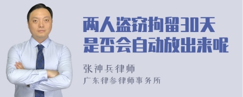 两人盗窃拘留30天是否会自动放出来呢