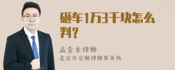 砸车1万3千块怎么判？