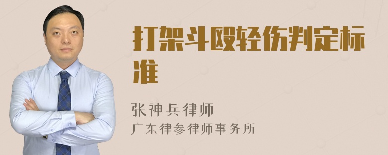 打架斗殴轻伤判定标准