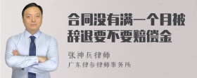 合同没有满一个月被辞退要不要赔偿金