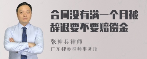 合同没有满一个月被辞退要不要赔偿金