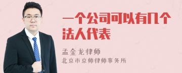 一个公司可以有几个法人代表