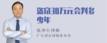 盗窃30万元会判多少年