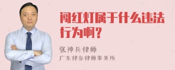 闯红灯属于什么违法行为啊？