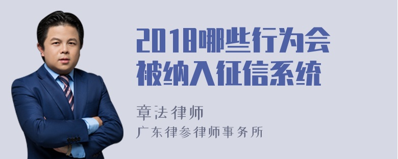 2018哪些行为会被纳入征信系统