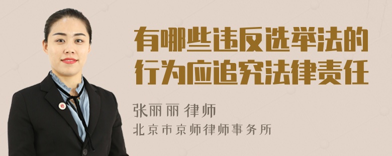 有哪些违反选举法的行为应追究法律责任