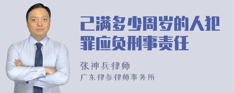 己满多少周岁的人犯罪应负刑事责任