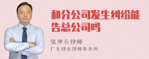 和分公司发生纠纷能告总公司吗