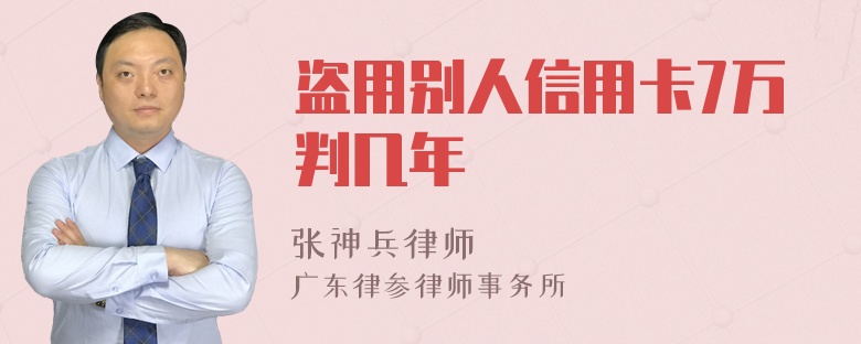 盗用别人信用卡7万判几年