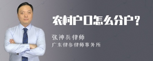 农村户口怎么分户？