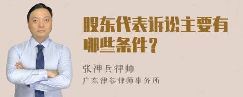 股东代表诉讼主要有哪些条件？