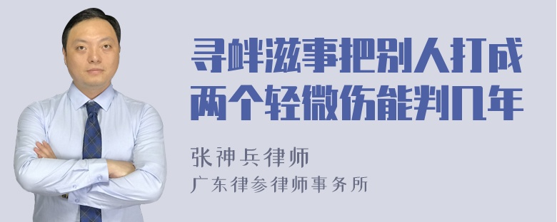 寻衅滋事把别人打成两个轻微伤能判几年