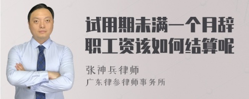 试用期未满一个月辞职工资该如何结算呢