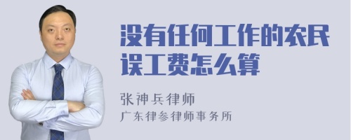 没有任何工作的农民误工费怎么算