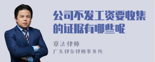 公司不发工资要收集的证据有哪些呢