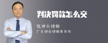 判决罚款怎么交