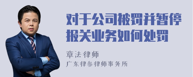 对于公司被罚并暂停报关业务如何处罚