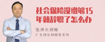 社会保险没缴够15年就辞职了怎么办