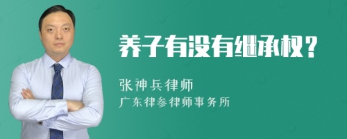 养子有没有继承权？