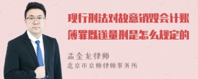 现行刑法对故意销毁会计账簿罪既遂量刑是怎么规定的