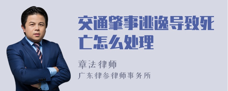 交通肇事逃逸导致死亡怎么处理