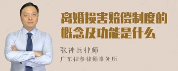 离婚损害赔偿制度的概念及功能是什么