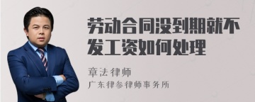 劳动合同没到期就不发工资如何处理