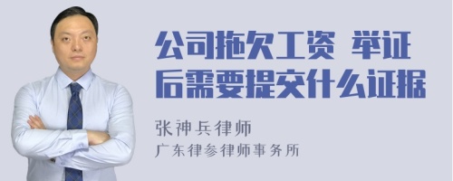 公司拖欠工资 举证后需要提交什么证据