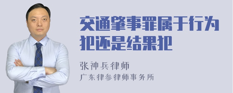 交通肇事罪属于行为犯还是结果犯