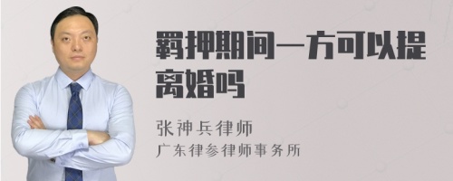 羁押期间一方可以提离婚吗