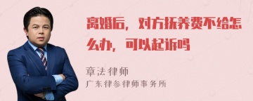 离婚后，对方抚养费不给怎么办，可以起诉吗