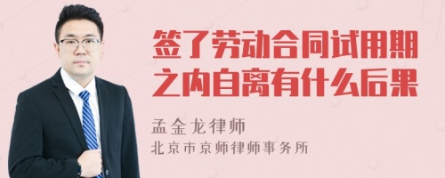 签了劳动合同试用期之内自离有什么后果