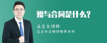 赠与合同是什么?