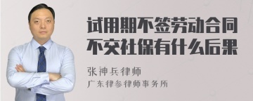 试用期不签劳动合同不交社保有什么后果