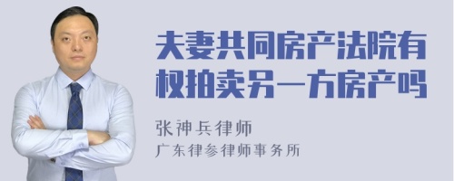 夫妻共同房产法院有权拍卖另一方房产吗