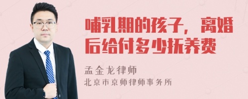 哺乳期的孩子，离婚后给付多少抚养费