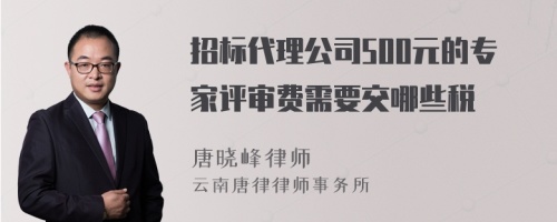 招标代理公司500元的专家评审费需要交哪些税