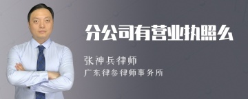 分公司有营业执照么