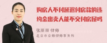 购房人不付延迟付房款的违约金出卖人能不交付房屋吗