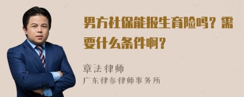 男方社保能报生育险吗？需要什么条件啊？