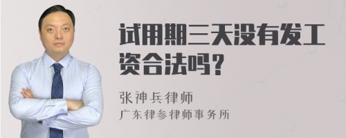 试用期三天没有发工资合法吗？