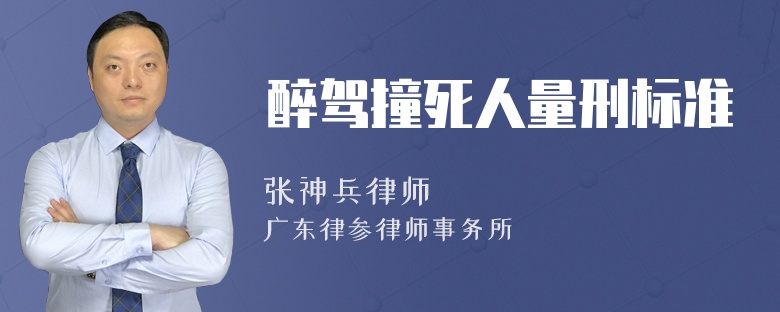 醉驾撞死人量刑标准