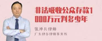 非法吸收公众存款1000万元判多少年