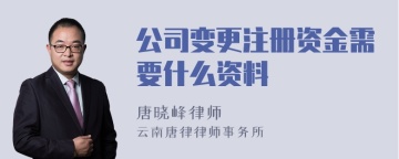 公司变更注册资金需要什么资料