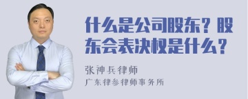 什么是公司股东？股东会表决权是什么？