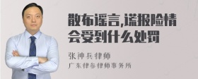 散布谣言,谎报险情会受到什么处罚